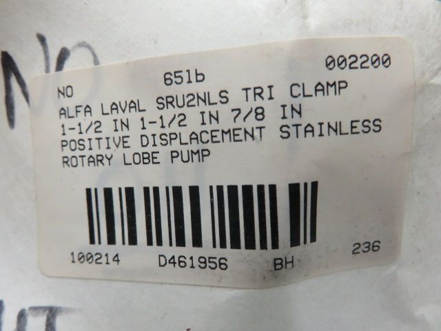 Alfa Laval Flow Inc. GHPD Positive Displacement Pump Model SRU2NLS