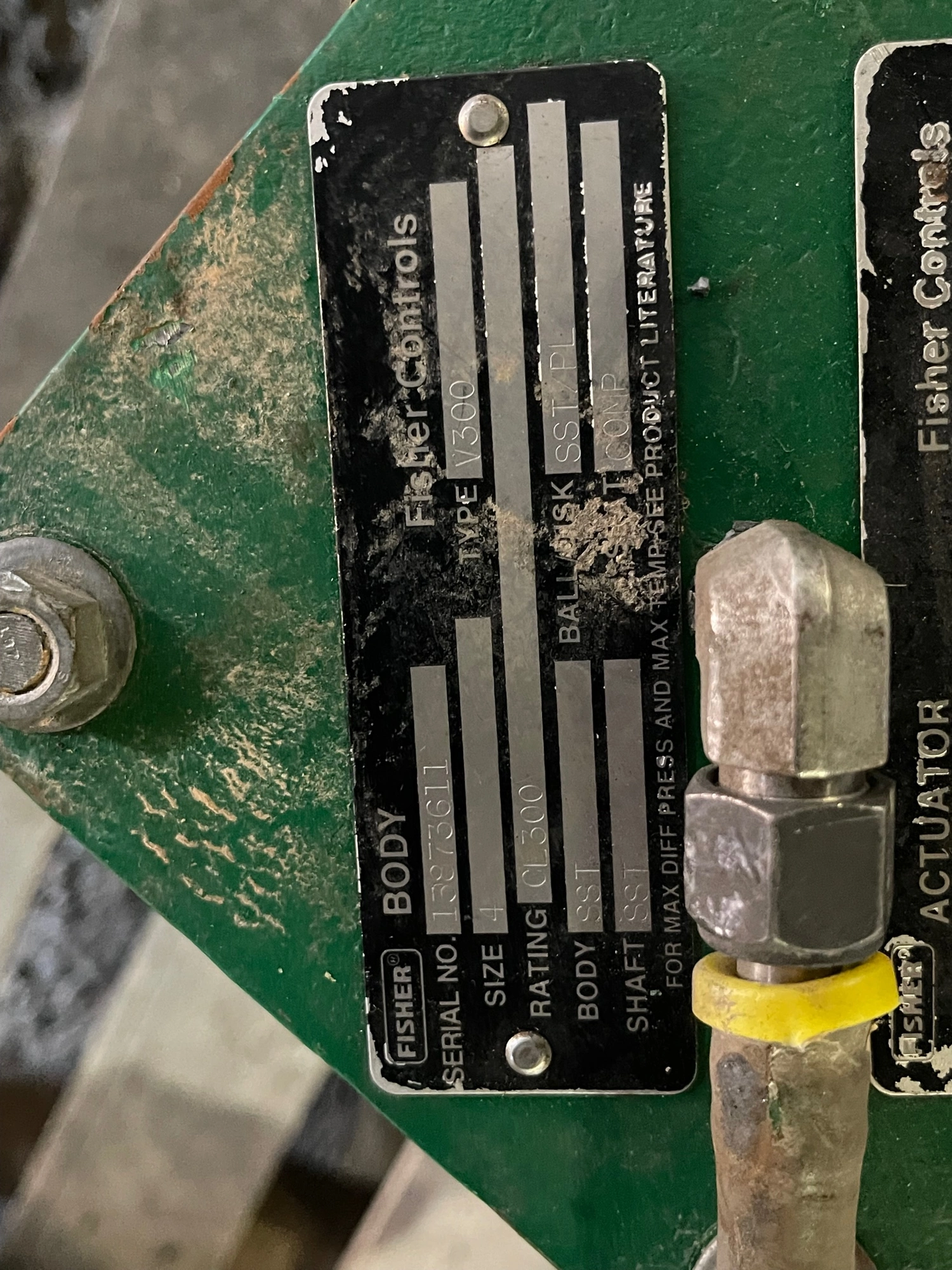 Fisher 4″ V300 V-Ball Control Valve