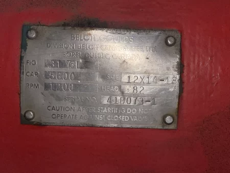 Goulds pump model 3175 size 12×14-18