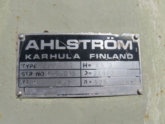 Ahlstrom / Sulzer model ZXX-70 Fan Pump