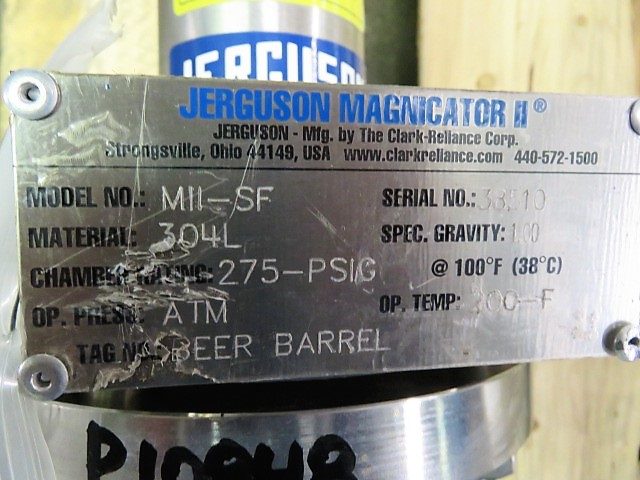 Jerguson Magnificator II Magnetic Liquid Level Indicator model MII-SF Spec. Gravity 1.0 ,  275 Psig ,  24\