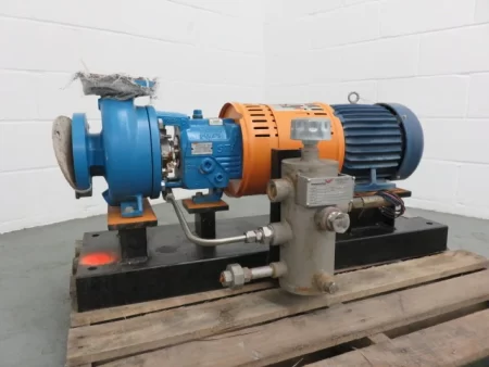 Goulds pump model 3196 STi size 2×3-6 with base and motor, Unused Spare Store Room