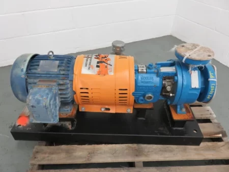 Goulds pump model 3196 STi size 2×3-6 with base and motor, Unused Spare Store Room