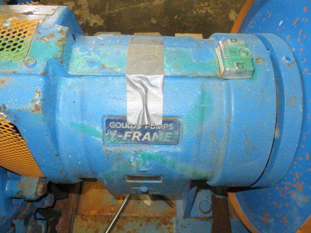 Goulds pump model 3180L i-Frame size 4×8-19 with base and motor, Unused Spare Store Room