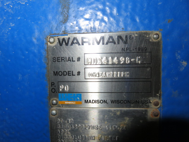 Warman / Weir Minerals Horizontal Centrifugal Slurry Pump model 6/4AH  , Unused Spare Room