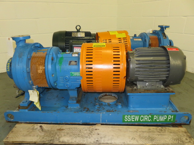 Goulds pump model 3196 MTi size 1×2-10 with base and motor, Unused Spare Store Room