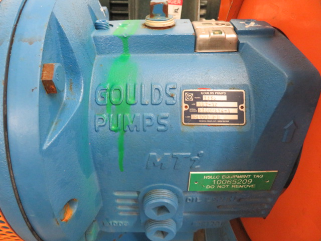 Goulds pump model 3196 MTi size 1×2-10 with base and motor, Unused Spare Store Room