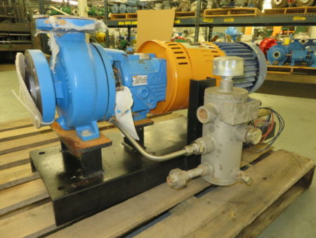 Goulds pump model 3196 STi size 2×3-6 with base and motor, Unused Spare Store Room