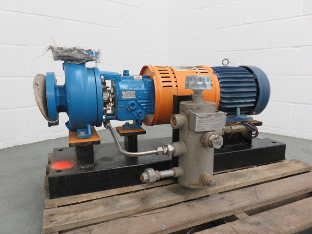 Goulds pump model 3196 STi size 2×3-6 with base and motor, Unused Spare Store Room
