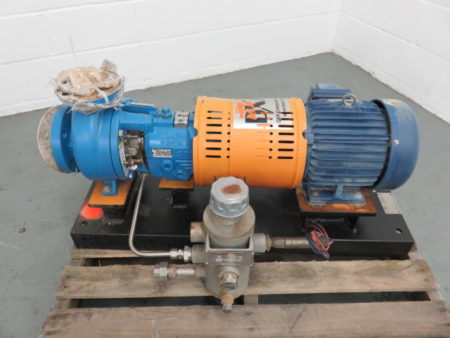 Goulds pump model 3196 STi size 2×3-6 with base and motor, Unused Spare Store Room