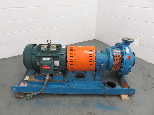Goulds pump model 3196 MTi size 1.5×3-13 with base and motor , Unused Spare Store Room