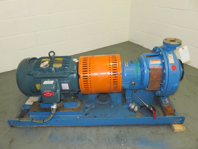 Goulds pump model 3196 MTi size 1.5x3-13 with base and motor , Unused Spare Store Room