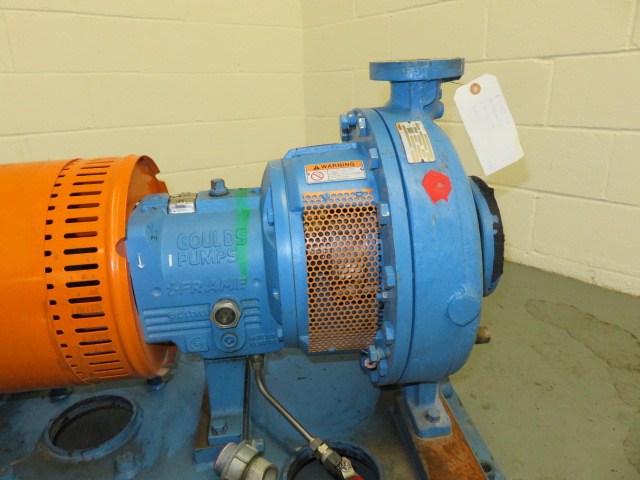 Goulds pump model 3196 MTi size 1.5×3-13 with base and motor , Unused Spare Store Room