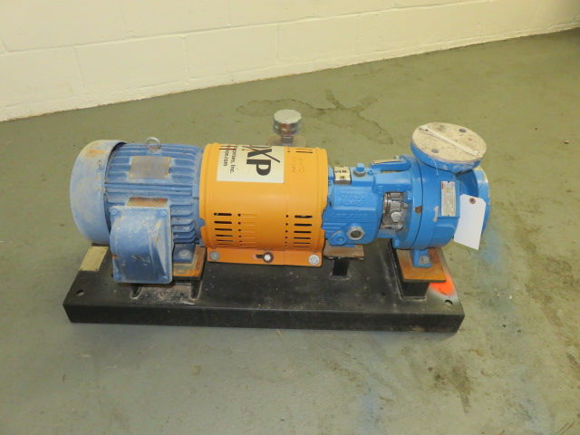 Goulds pump model 3196 STi size 2x3-6 with base and motor, Unused Spare Store Room