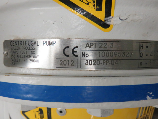 Ahlstrom / Sulzer pump model APT22-3 with base and motor / Unused Spare Room