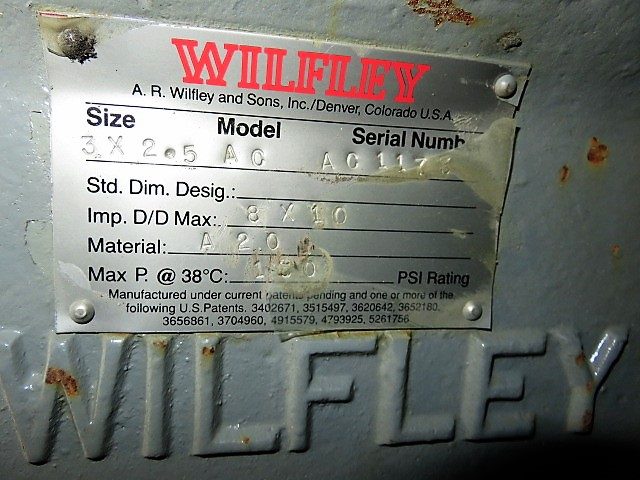Wilfley pump model AC size 3x2.5