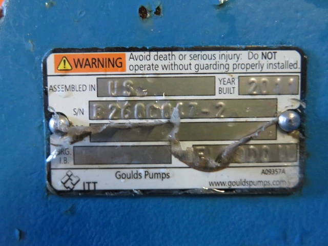 Goulds pump model 5500 Severe Duty Slurry pump size 3×4-17 material HC600 , Unused Spare Room