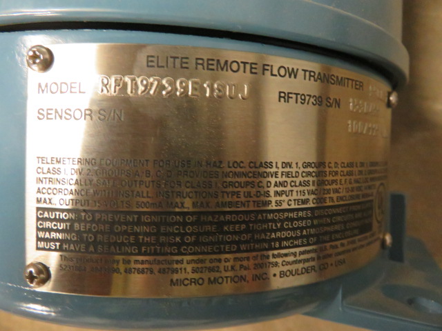 Micromotion Elite Remote Flow Transmitter Model RFT9739E1SUJ , Unused Condition