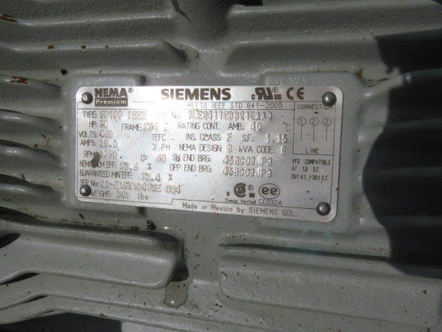 20 hp Siemens AC Motor, 1780 Rpm , 460v , Unused Condition