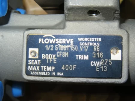 Flowserve 1/2″-150 Ball Valve with Pneumatic Actuator, Unused Condition