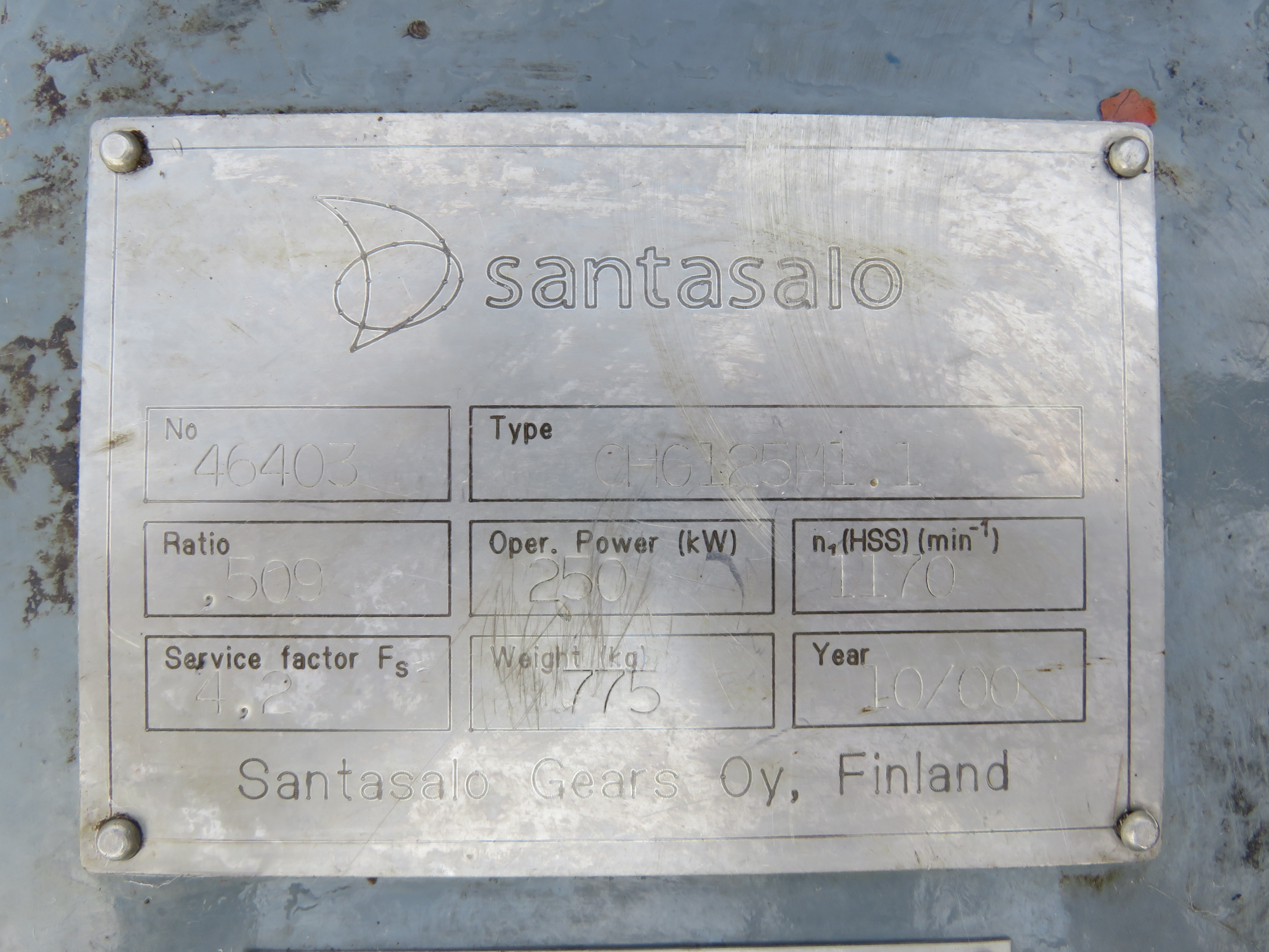 Santasalo Finland Gear Reducer  type CHG125M1.1
