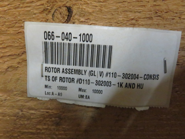 Rotor Assembly GL&V , TS of Rotor , Unused