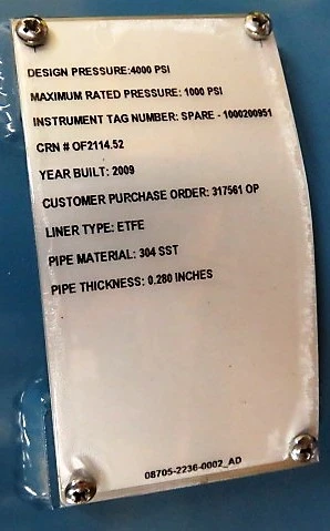 Rosemount Magnetic Flowtube Series 8700, model 8705FHA060C6W0N0B3Q4Q8Q66, size 6″-600 , Unused Spare Room