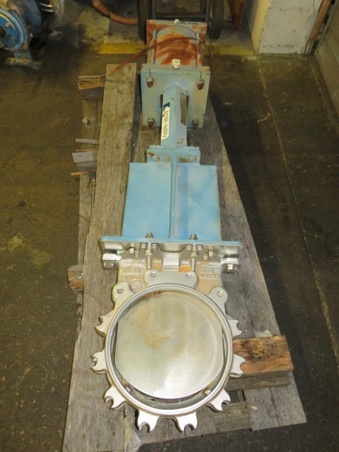 Fabri-Valve 10″-150 Knife Gate Valve , Air Operated , 316ss, Unused