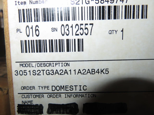 Rosemount 3051S2TG3A2A11A2AB4K5 , Cal. 0-800 psi , Unused