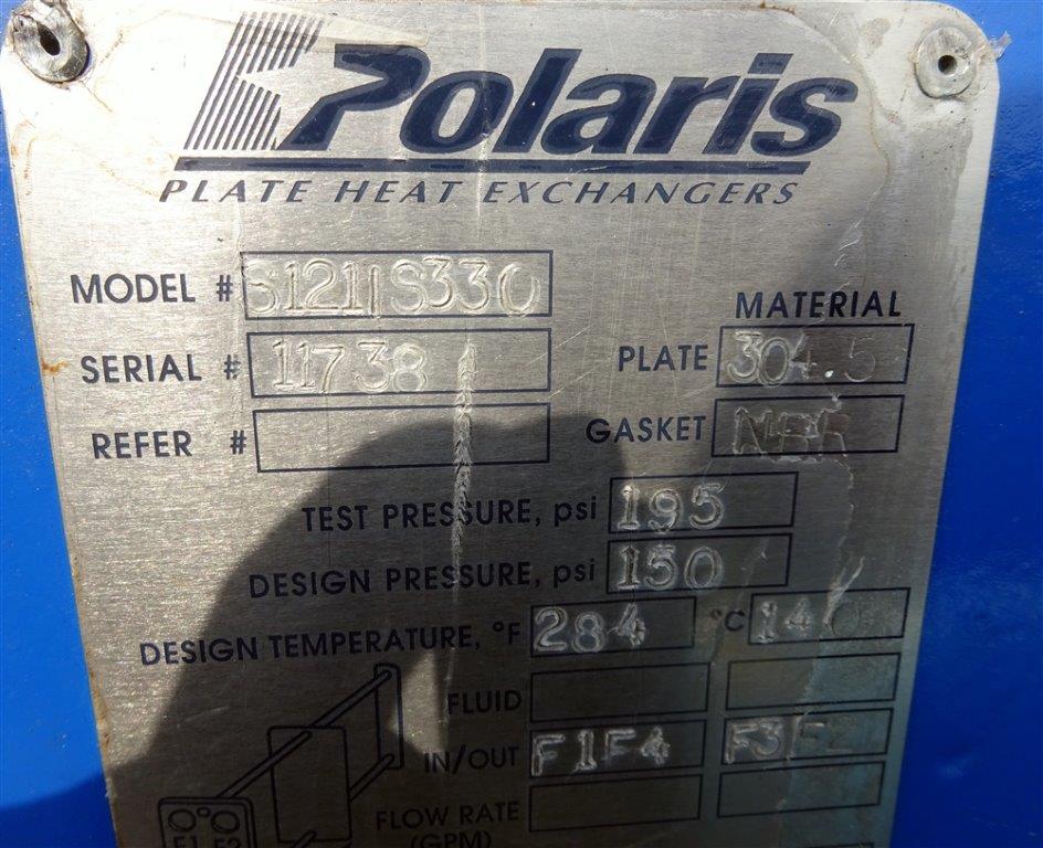 Polaris Plate Heat Exchanger model S121IS330 , S/N 11738