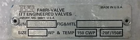 Fabri-Valve 8″-150 knife gate valve hand wheel operated