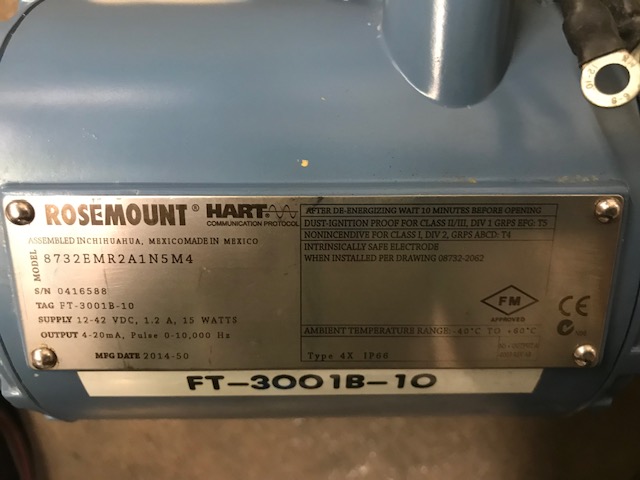 Rosemount 8732EMR2A1N5M4 Integral Mount or Remote Mount Magnetic Flowmeter System , Unused Condition