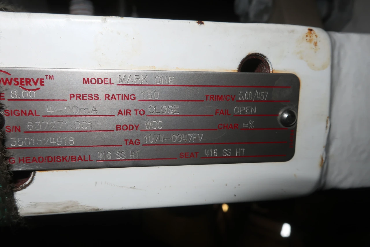 8″ 150# Valtek Flowserve Mark One Control Valve Air Operated , Unused Condition