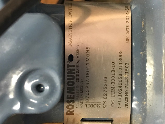 6″ 150# Rosemount Magnetic Flowtube , Unused Condition