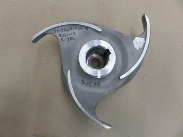 Impeller to Fit Goulds Pump Model 3175 3×6-12 , 3 vane, 316ss