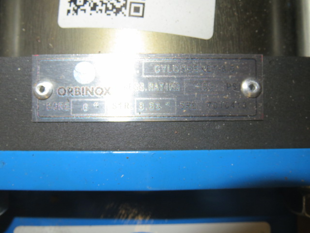 8″ 150# Orbinox Knife Gate Valve Air Operated , Unused Condition