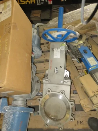 8″ 150# Orbinox Knife Gate Valve Hand Wheel Operated , Unused Condition
