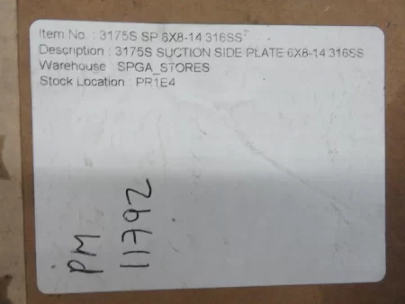 OEM Suction Side Plate to fit Goulds pump model 3175S size 6×8-14