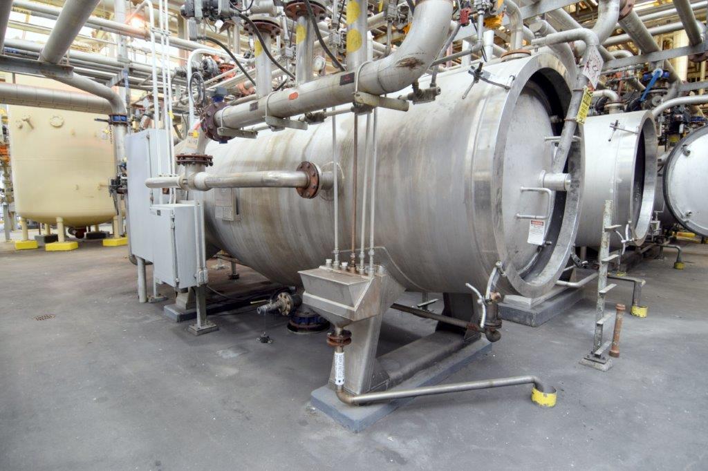 LFC Lochem Roto Jet Wet Cake Discharge Filter, Approximate 990 Square Feet Filter Area, Model RJWCD 92/1200/44 DC, Duplex Stainless Steel