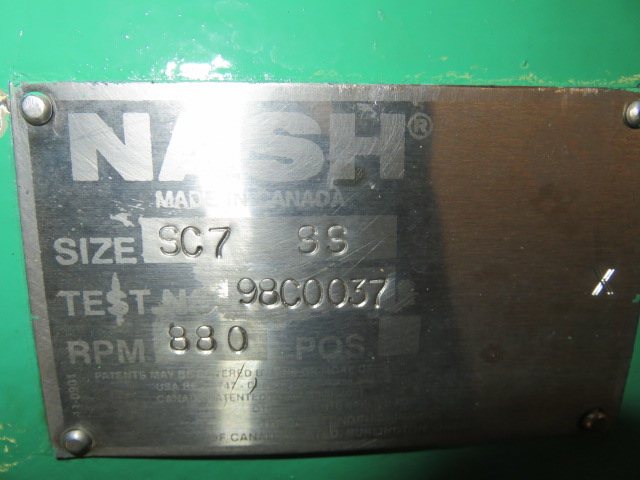 Nash Vacuum Pump Size SC-7 Material 316 Stainless