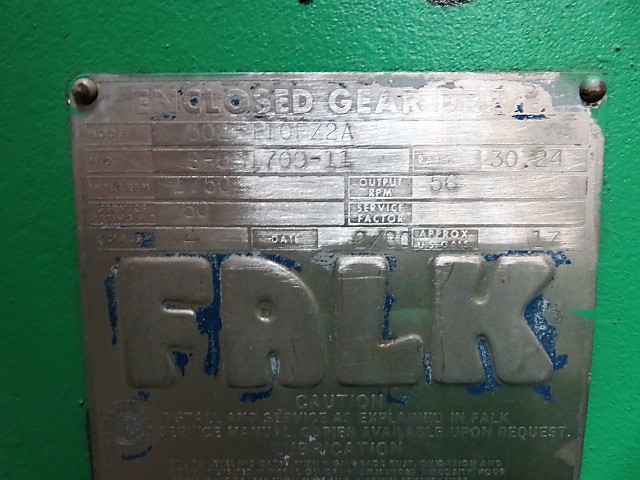 Falk Enclosed Gear Drive Model 502-110FZ2A Ratio 30.24