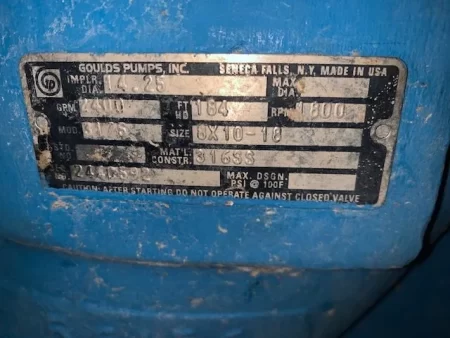 Goulds 3175 Stock Pump size 8×10-18 Stainless