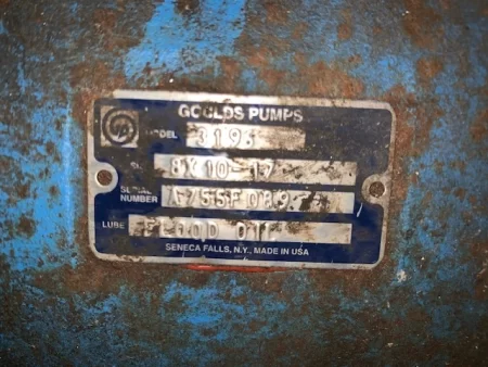 Goulds pump model 3196 XLT-i size 8×10-17 Stainless Steel