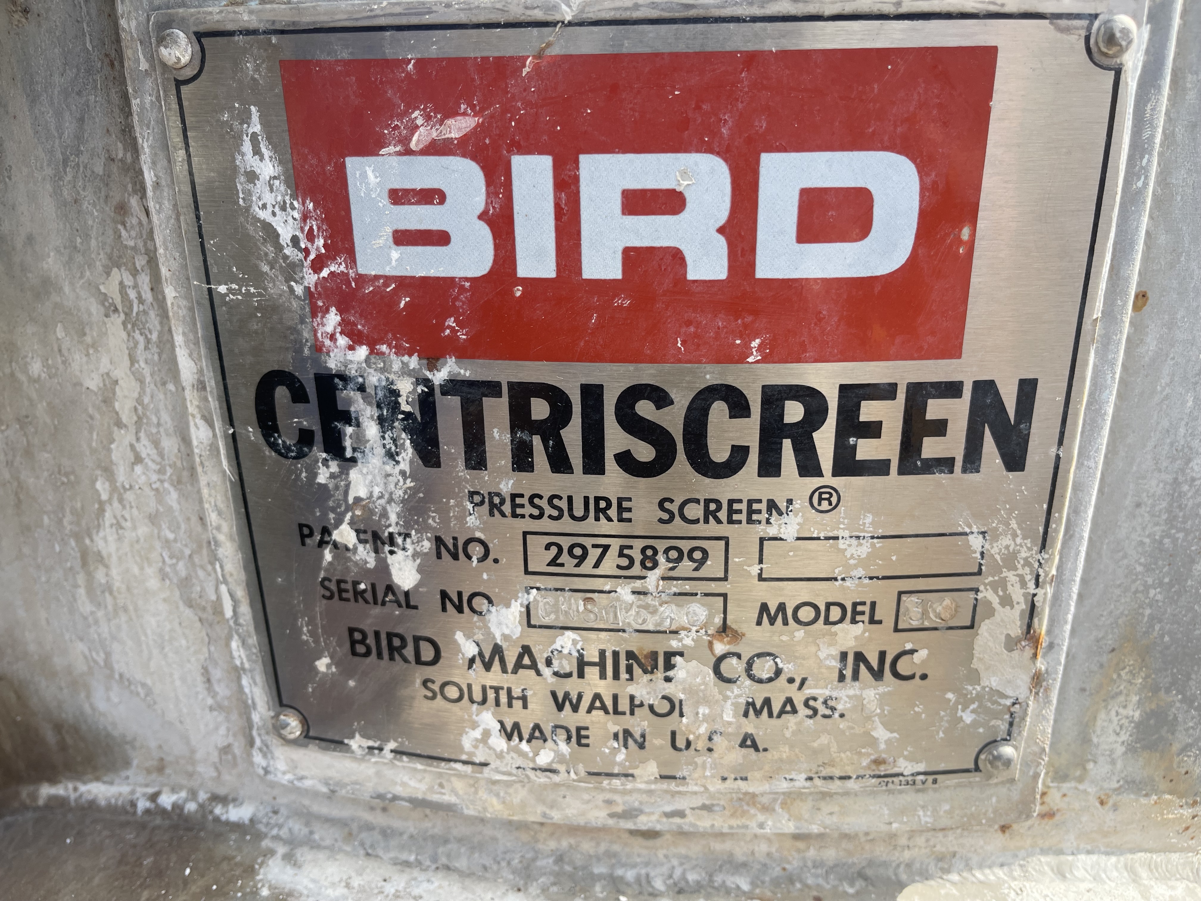 Bird Pressure Screen Model / Size 30 stainless steel