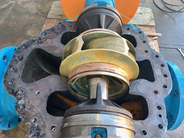 Goulds ITT pump type 3408 model 100 size 8×10-12L with base and motor
