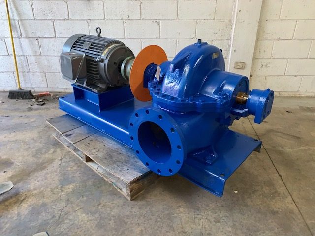 Goulds ITT pump type 3408 model 100 size 8x10-12L with base and motor