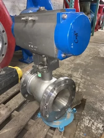 6×4 – 150# Flo-Tite Ball / V-Ball Valve Air Operated Unused
