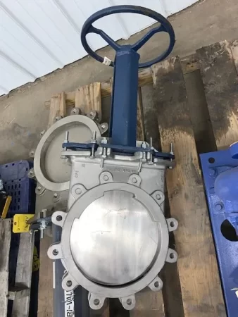 Fabri-Valve ITT 12″-150# Stainless Steel Hand Wheel Operated Knife Gate Valve, New Storeroom Spare