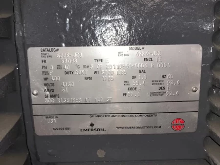400 Hp 1785 Rpm 4160v 5809S US Motors AC Motor, Unused