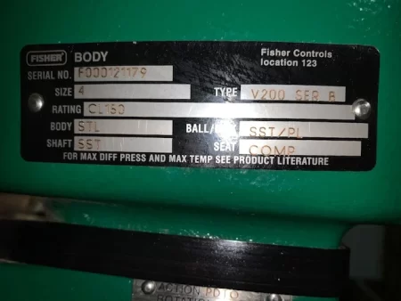 Fisher V-Ball Control Valve size 4″ Type V200 Unused